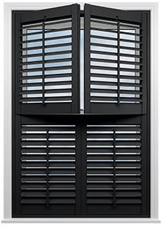 Kensington, Onyx Black - Tier on Tier Twist&Fit Plantation Shutter